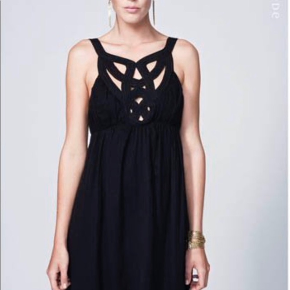 White Suede by Jacquie Demkiw Neck Piece Tribal Long Dress